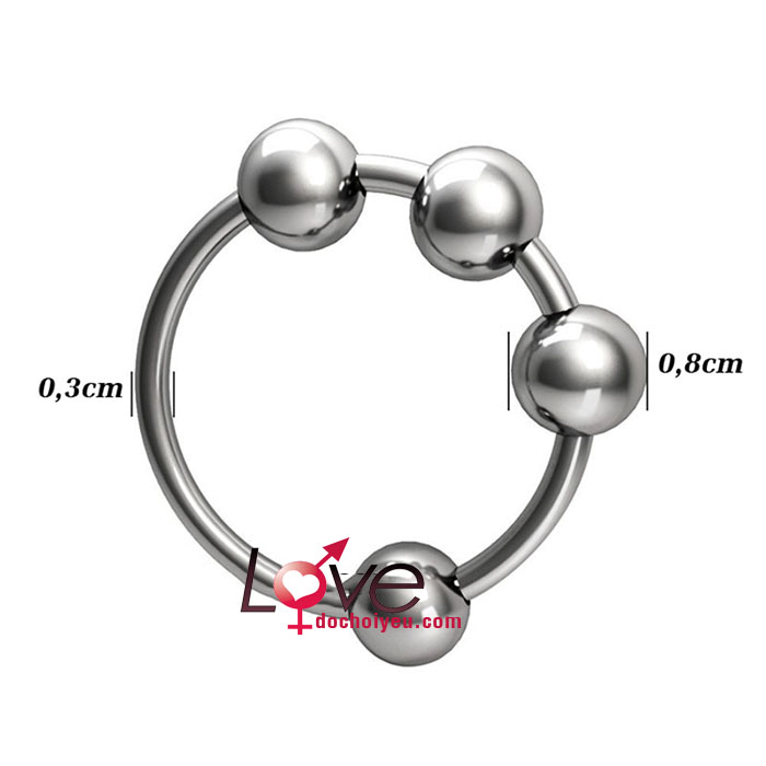 Vòng đeo dương vật inox 4 bi tăng kích thích mạnh