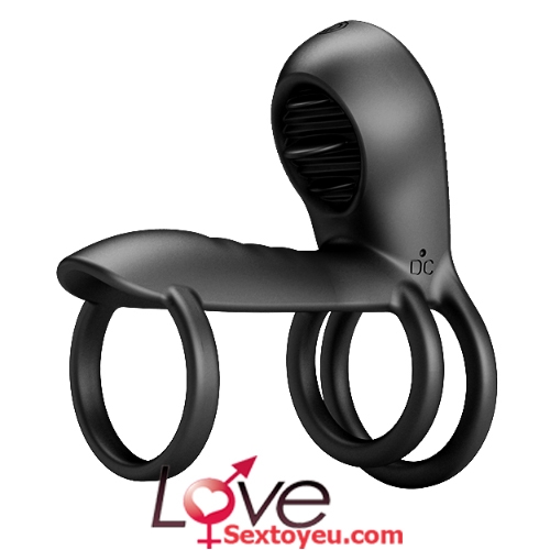 Vòng treo dương vật Prettylove Sling rung liếm silicon Mỹ