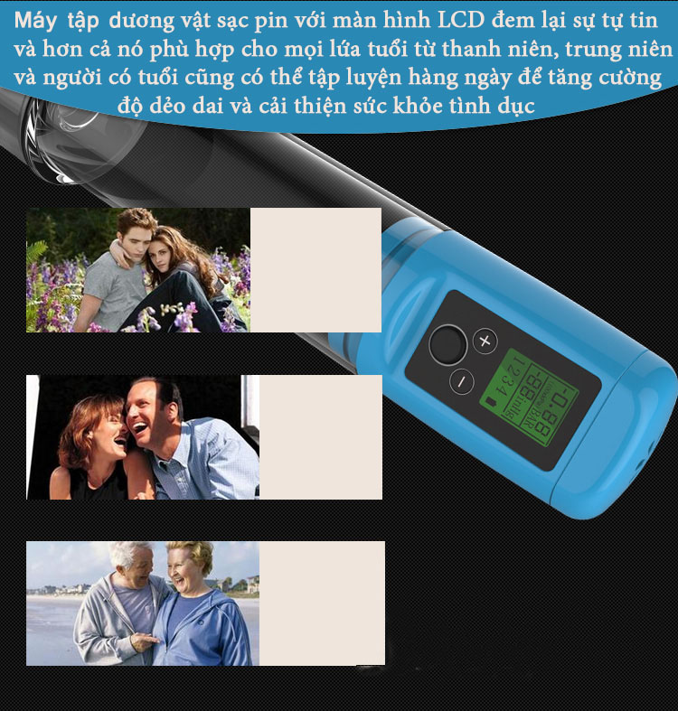 Máy tập dương vật tự động pin sạc màn hình hiển thị tiện lợi