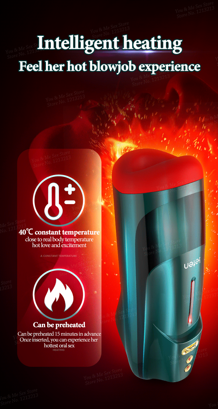 Máy Leten Air Blowjob rung ấm sưởi kích thích mạnh mẽ