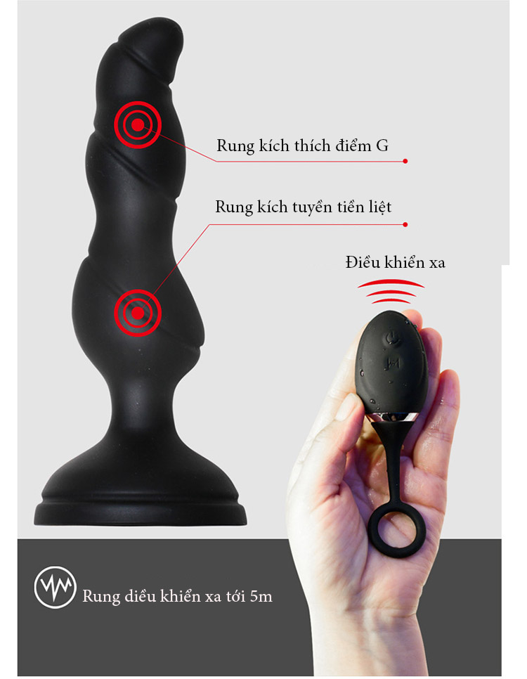 Powerful Anal G-Spot Remote Control Vibrator Silicone