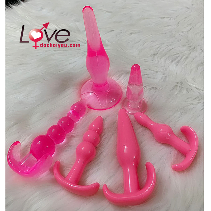 Bộ 6 Món Massage Hậu Môn Silicon Mềm Mại An Toàn Hồng
