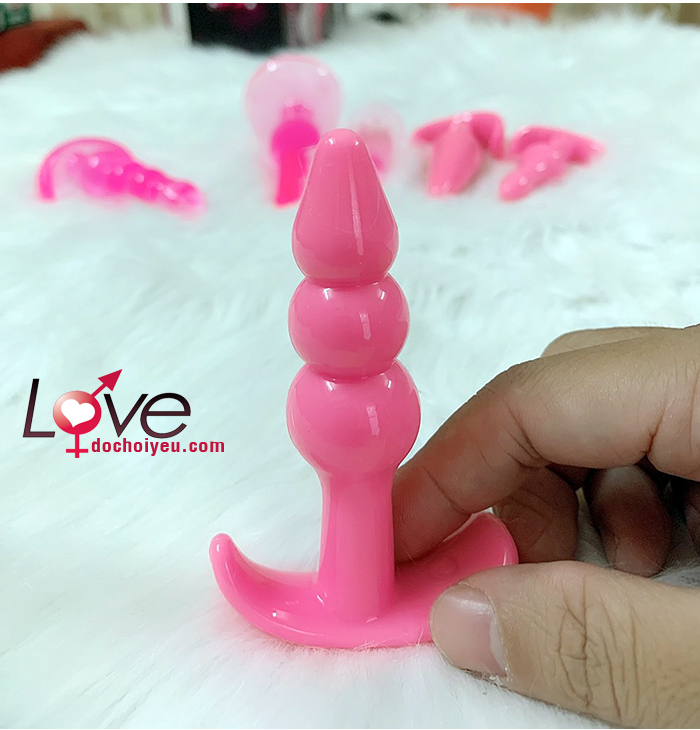 Bộ 6 Món Massage Hậu Môn Silicon Mềm Mại An Toàn Hồng