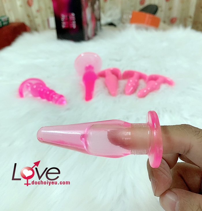 Bộ 6 Món Massage Hậu Môn Silicon Mềm Mại An Toàn Hồng