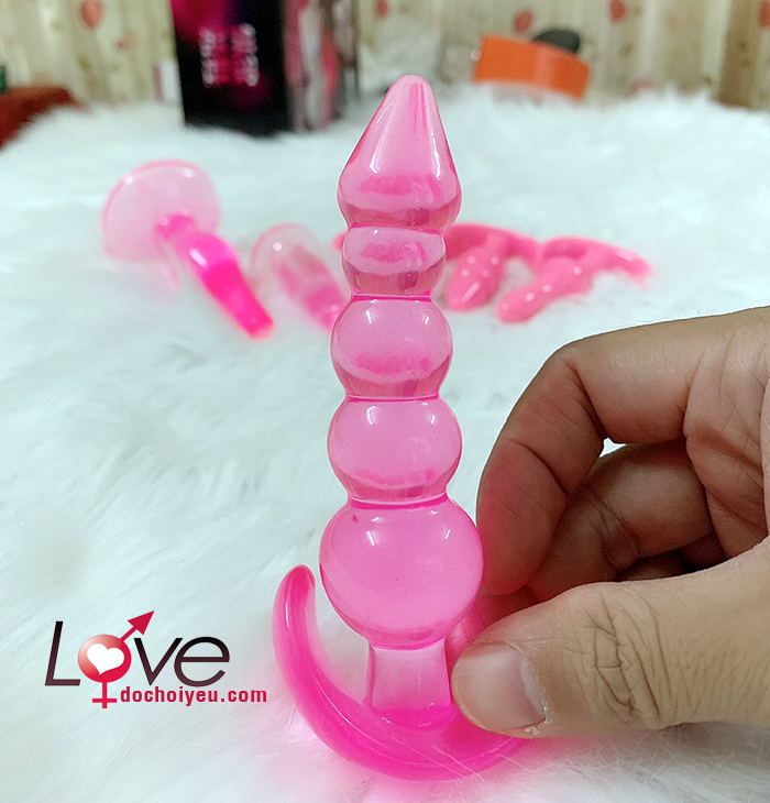 Bộ 6 Món Massage Hậu Môn Silicon Mềm Mại An Toàn Hồng