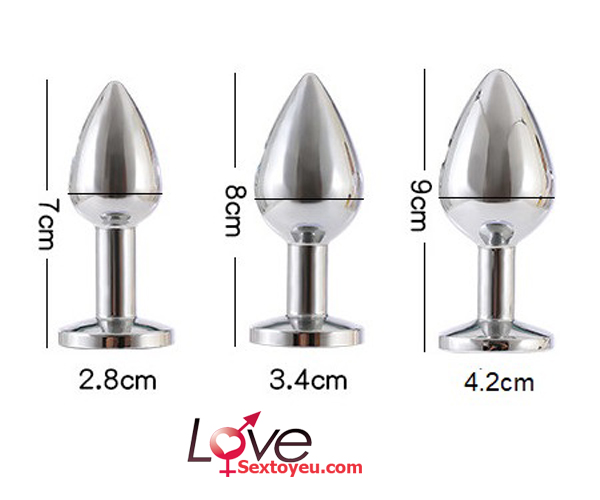 Phích hậu môn inox gắn đá nhiều size đẹp Phích hậu môn inox gắn đá nhiều size đẹp