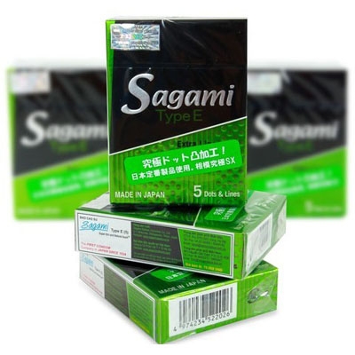 Bao Cao Su Sagami Type E Siêu Mỏng Gai Gân Co Giãn Hương Mát Lạnh 