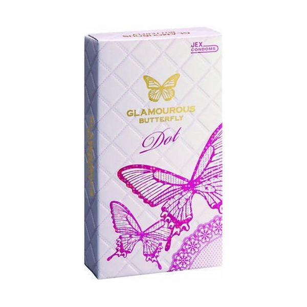 Bao cao su Jex Glamcurous Butterfly 8 cái nhiều hạt ngọc trai 
