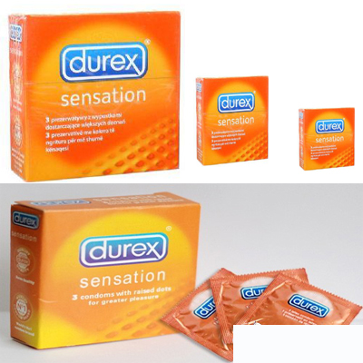Durex Sensation 3-Pack Textured Condom Extra Length Safe Sex