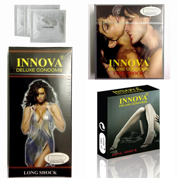 Innova Black Textured Condoms Pack of 3 Ultra Stimulating
