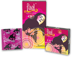 Feel 4-in-1 Condom Ribbed Textured Performance