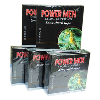 Bao cao su Powermen cá ngựa hộp 3 chiếc an toàn mạnh mẽ 