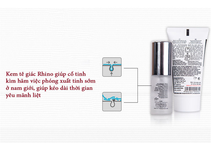 Kem tê giác Rhino kéo dài quan hệ chống xuất tinh sớm 30ml