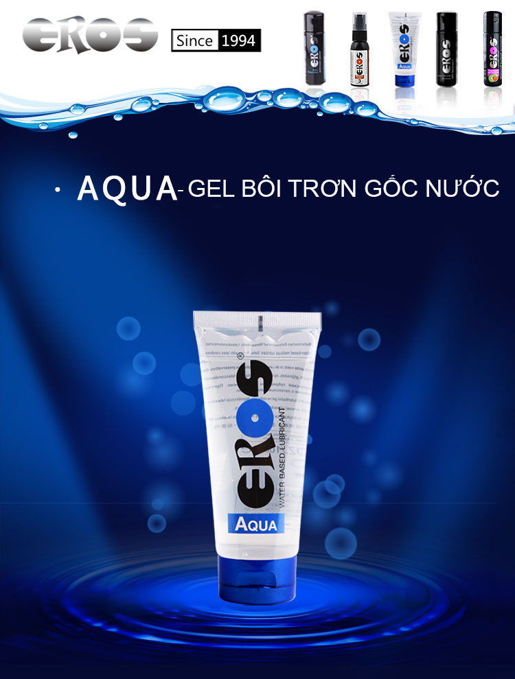 Gel Bôi Trơn Gốc Nước Eros Aqua Đức - Siêu Trơn & Dưỡng Ẩm