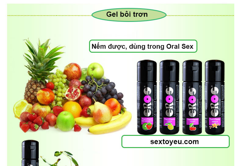 Gel bôi trơn Eros Tasty Fruit hương trái cây ngọt ngào kích thích Oral sex