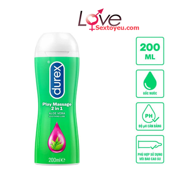 Gel bôi trơn Durex Play Massage 2 in 1 200ml mượt mềm yêu thương