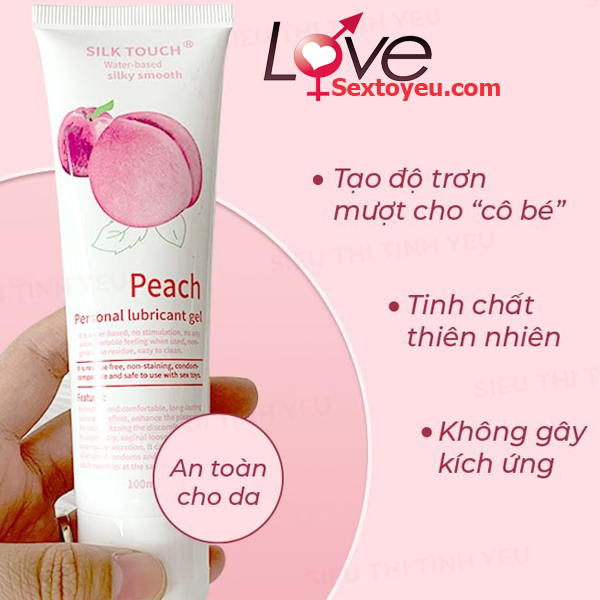 Gel bôi trơn Silktouch hương đào dưỡng ẩm an toàn 100ml Gel bôi trơn Silktouch hương đào dưỡng ẩm an toàn 100ml