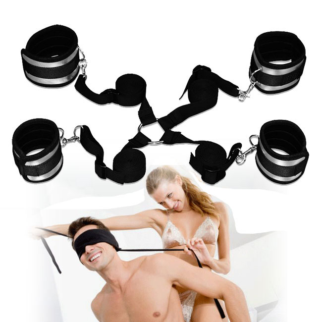 Còng tay chân Lovetoy da mềm tăng hưng phấn đen trắng Mỹ Hongkong