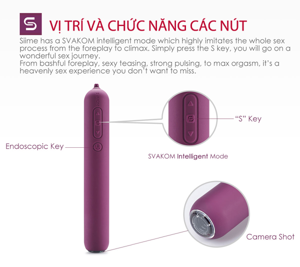 Máy mát xa điểm G Svakom Siime Gaga cao cấp tích hợp camera