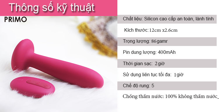 Máy mát xa hậu môn Svakom Primo nóng ấm, kích thích cực đỉnh