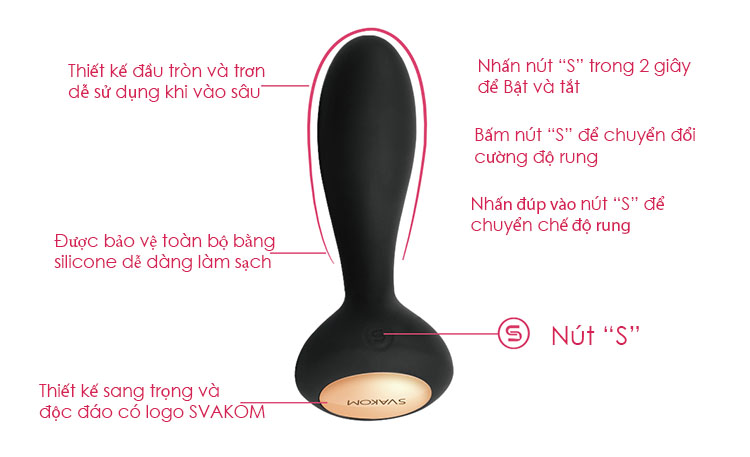 Máy rung Svakom Judy kích thích điểm G hậu môn cao cấp silicone