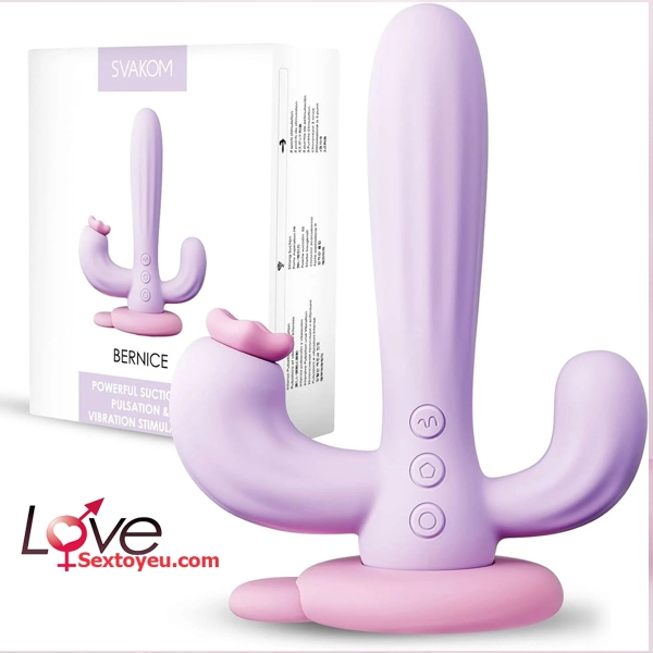 Svakom Bernice- máy rung bú 3 đầu hít đất tiện lợi