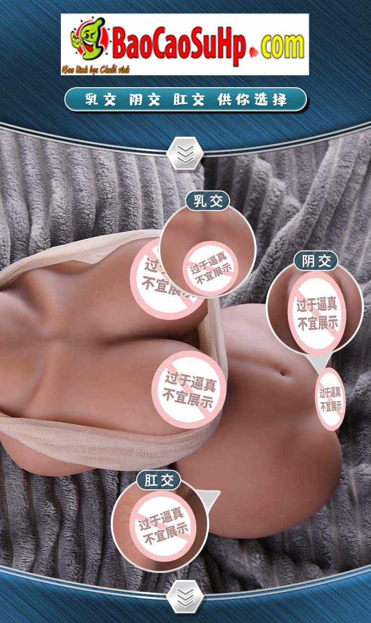 Búp bê tình dục bán thân Âu Mỹ Monica màu nâu bánh mật khỏe