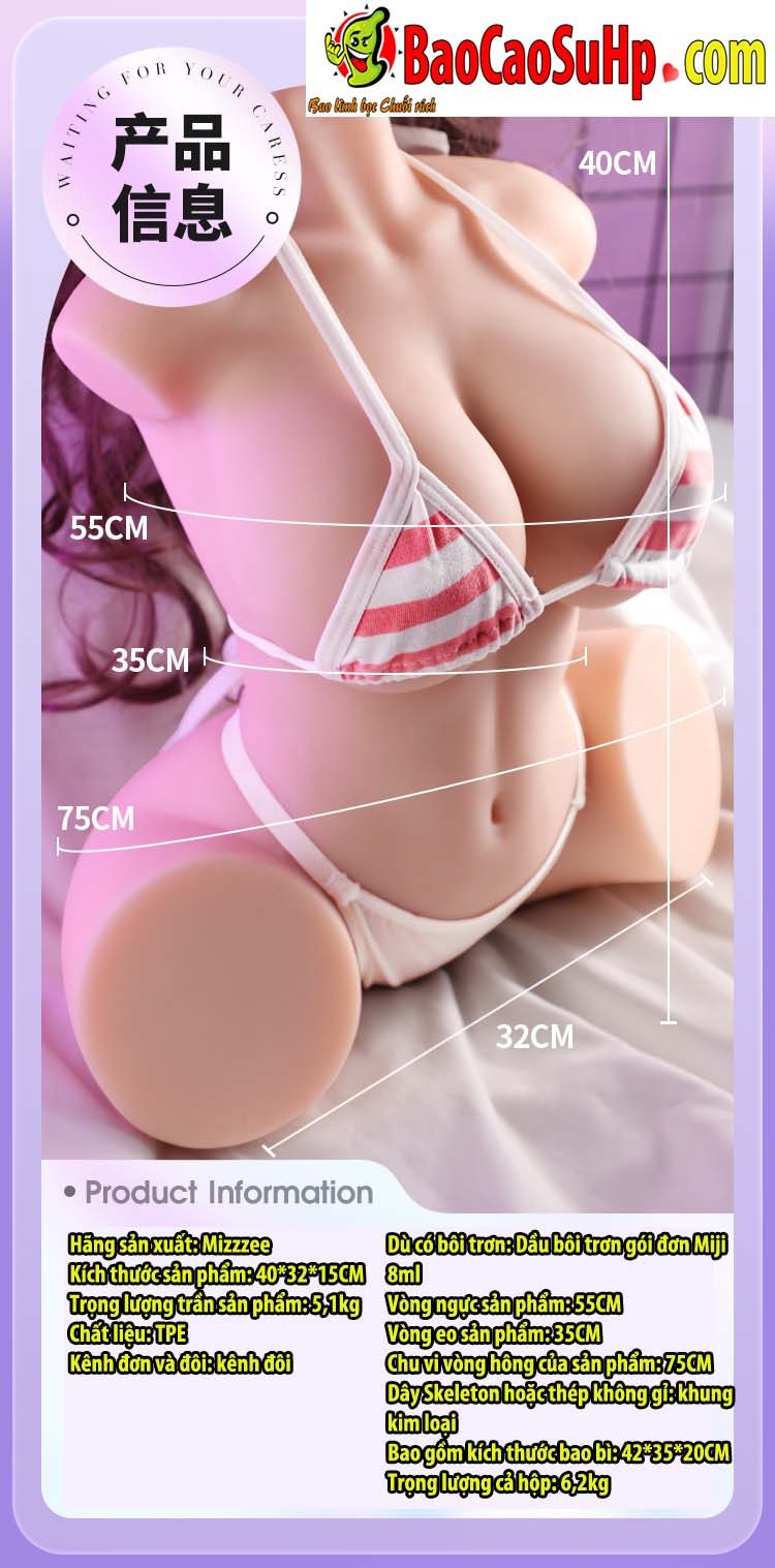 Búp bê bán thân Asakusa múp béo tròn vếu mềm 5kg thật nhất
