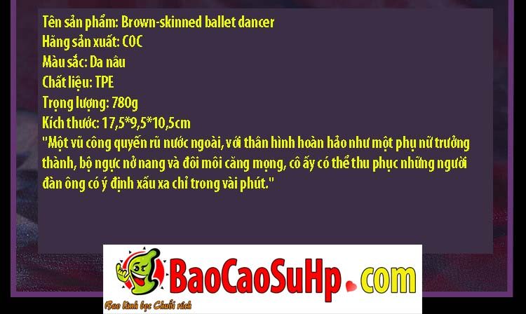 Búp Bê Tình Dục Bán Thân Coc Da Nâu Ballet Dancer 780g