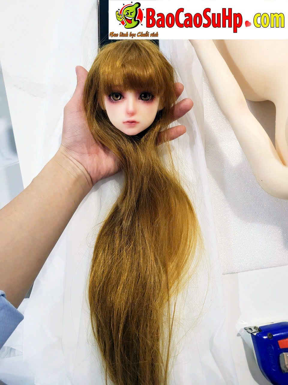 Búp bê tình dục Molan 60cm silicone cấy tóc ngực to mắt tròn cực dễ thương