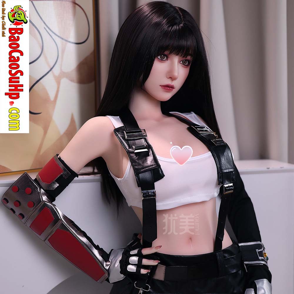 Búp bê tình dục Yuna Tidus tóc đen Silicone 1m58 Cosplay chân thực