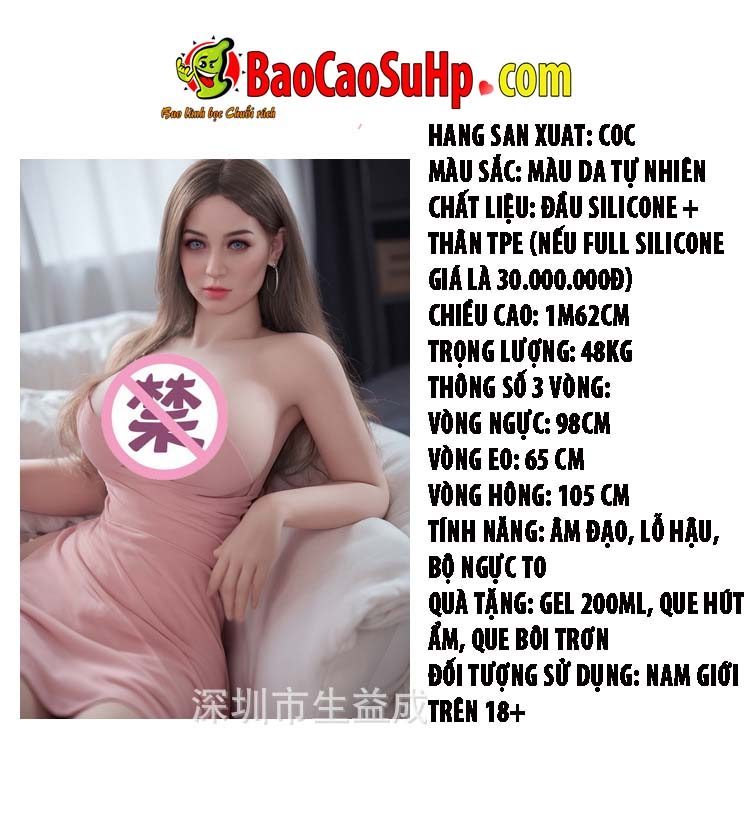Búp bê tình dục Dempsey 1m62 ngực bự body chuẩn Âu mê đắm