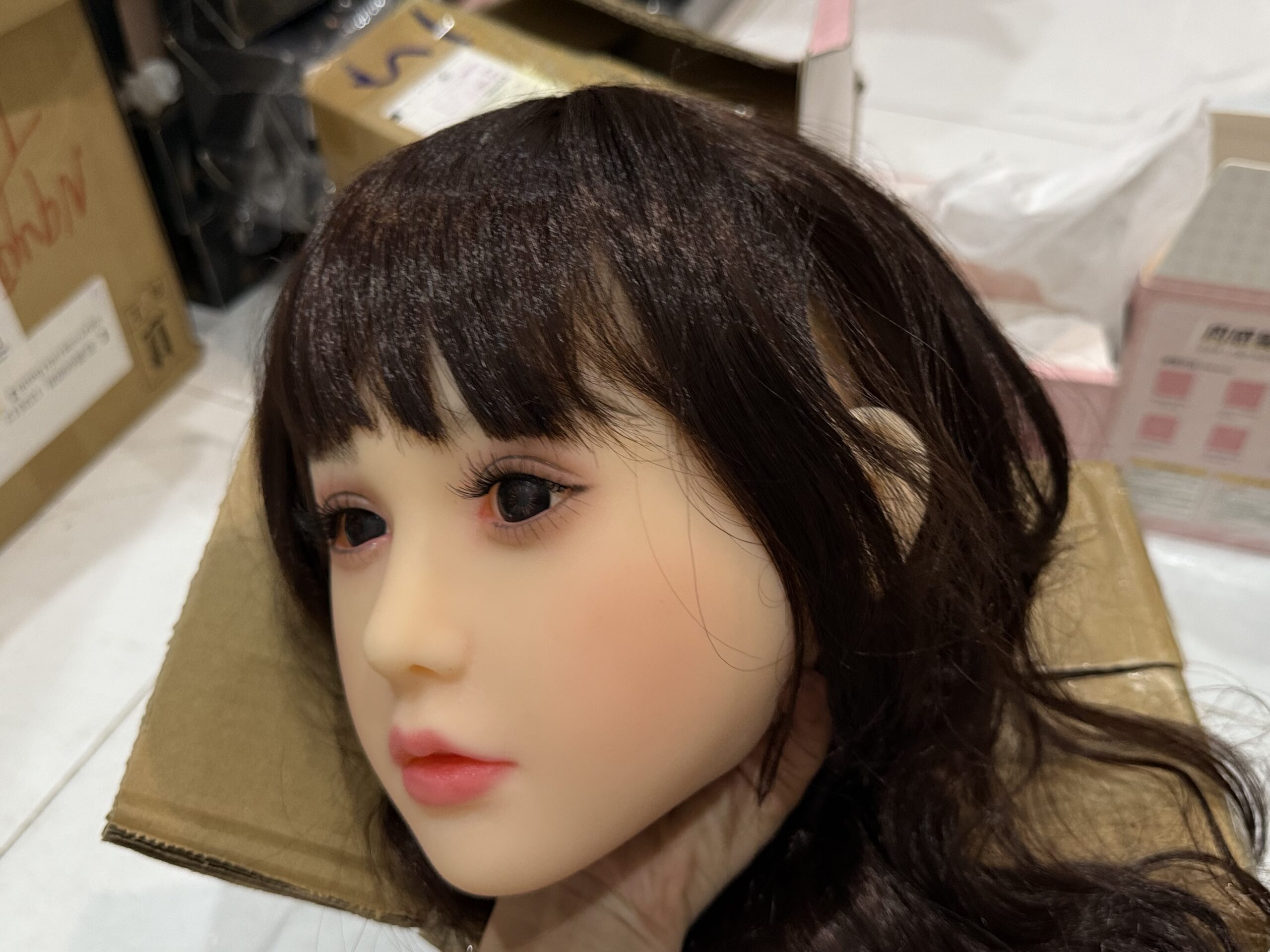 Đầu búp bê tình dục TPE Silicone tóc giả cấy tóc giá tốt