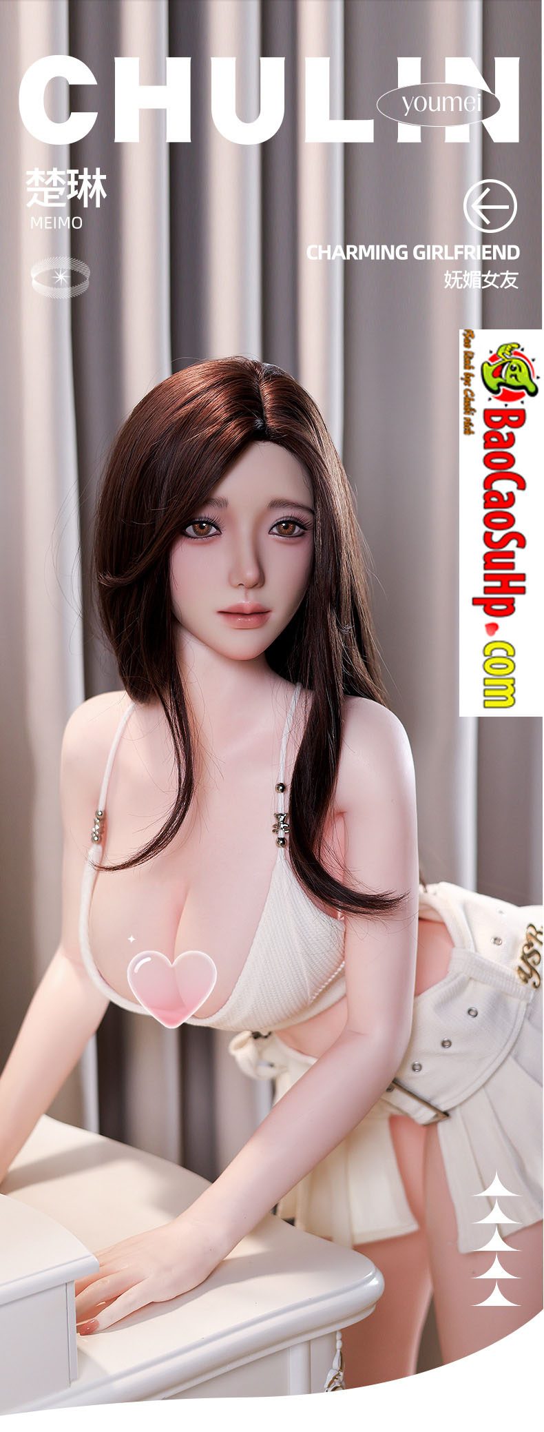 Búp bê tình dục cao cấp 1m58 TPE cấy tóc chân thực, đầu silicone