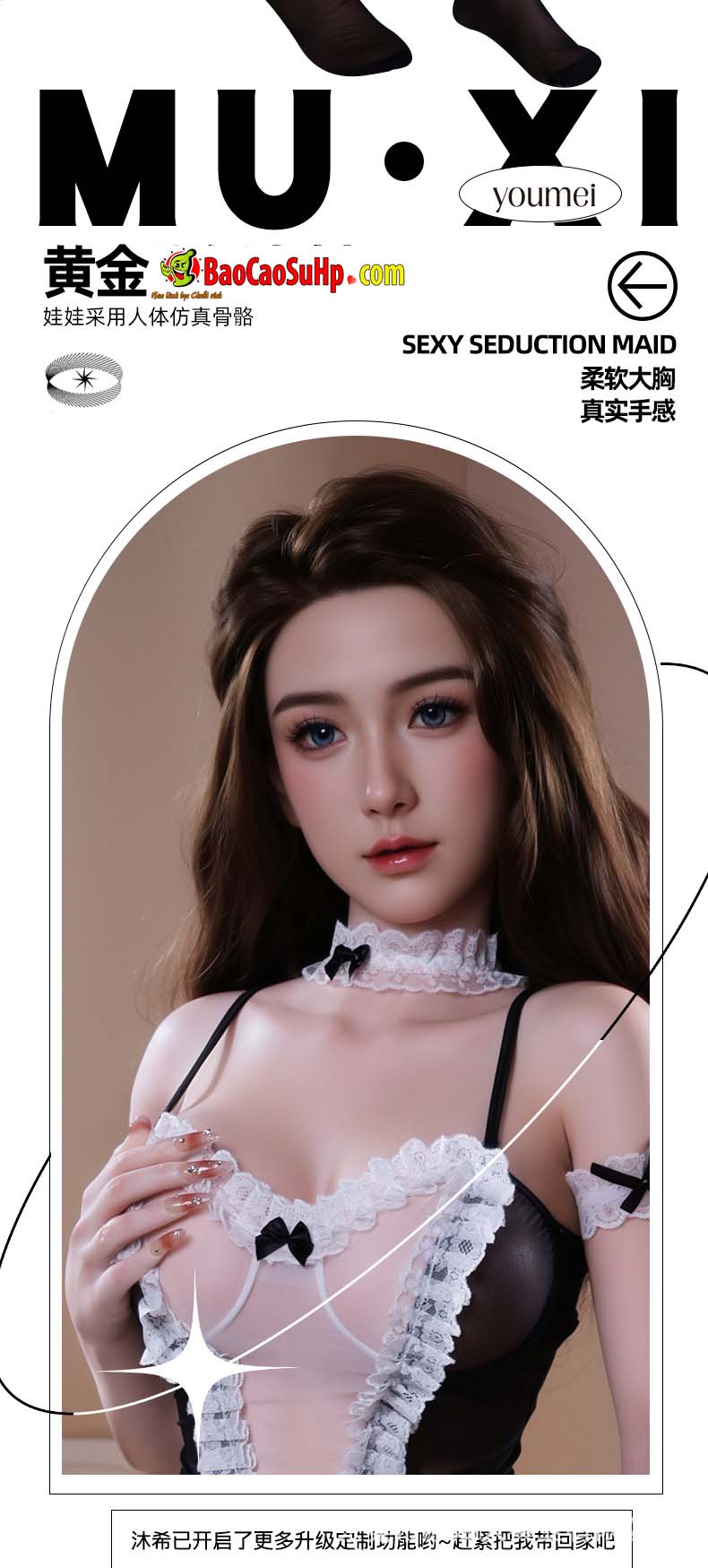 Búp Bê Tình Dục Machiko 1m58 Ngực Đẹp Cô Hầu Gái Quyến Rũ