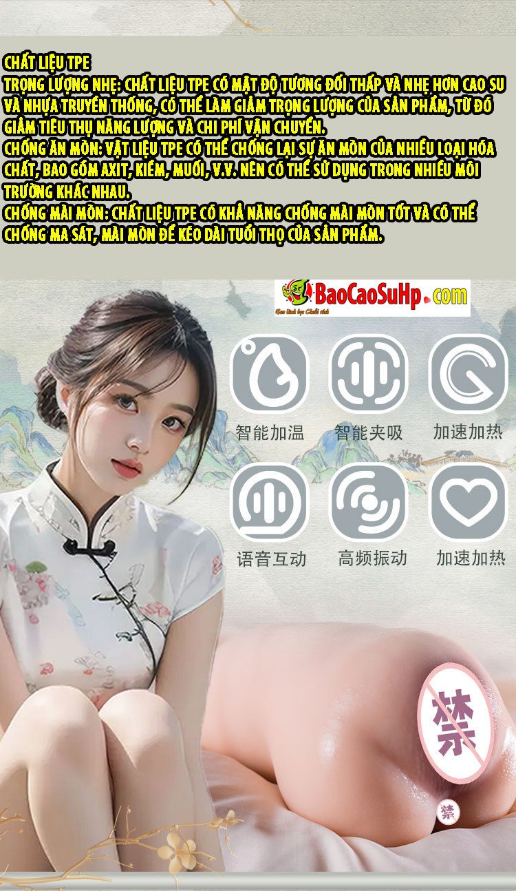 bup be tinh duc ban than COC Tinus 6 - Búp bê bán thân nguyên khối cầm tay COC Tinus rung hút mềm mại 1.5kg