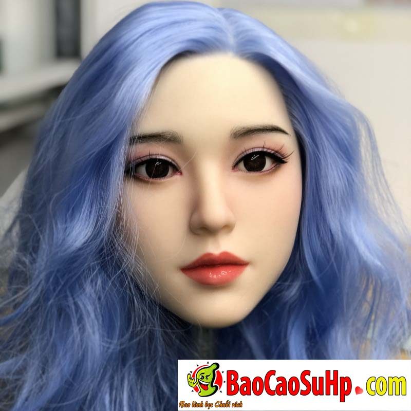 dau bup be mi lam DZ001 1 - Đầu búp bê tình dục DDZ001 Mi tóc xanh lam xinh đẹp