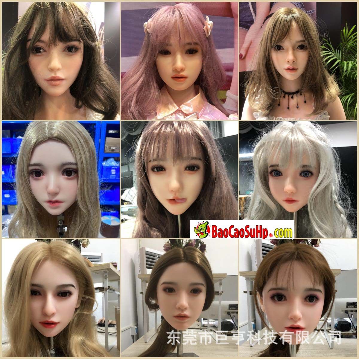 Đầu búp bê tình dục Châu Á Âu chất liệu Silicone TPE cao cấp