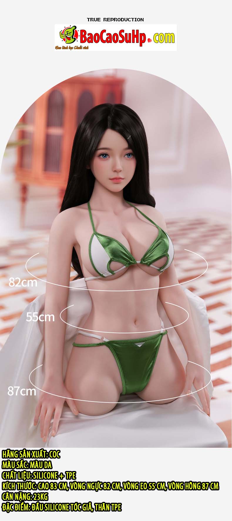 bup be tinh duc ban than Hitomi 83cm 15 - Búp bê tình dục bán thân Hitomi có đầu không chân xinh đẹp 83cm 23kg