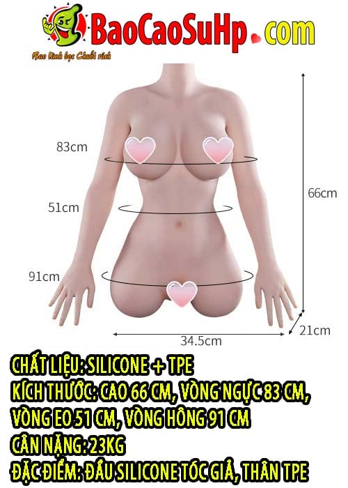 búp bê tình dục bán thân Hitomi xinh đẹp 83cm 23kg chuẩn chân thật mềm mại