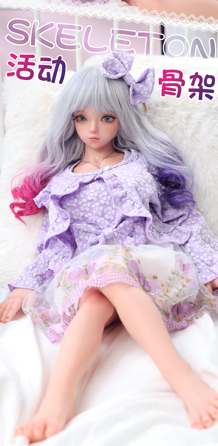 Búp bê tình dục toàn thân Anime Nhã Lâm váy tím 80cm siêu thực