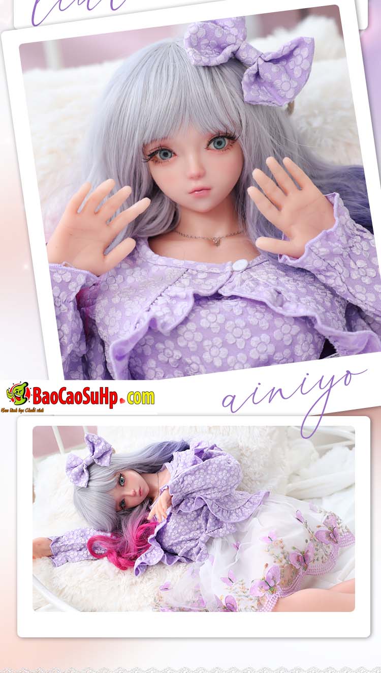 Búp bê tình dục toàn thân Anime Nhã Lâm váy tím 80cm siêu thực