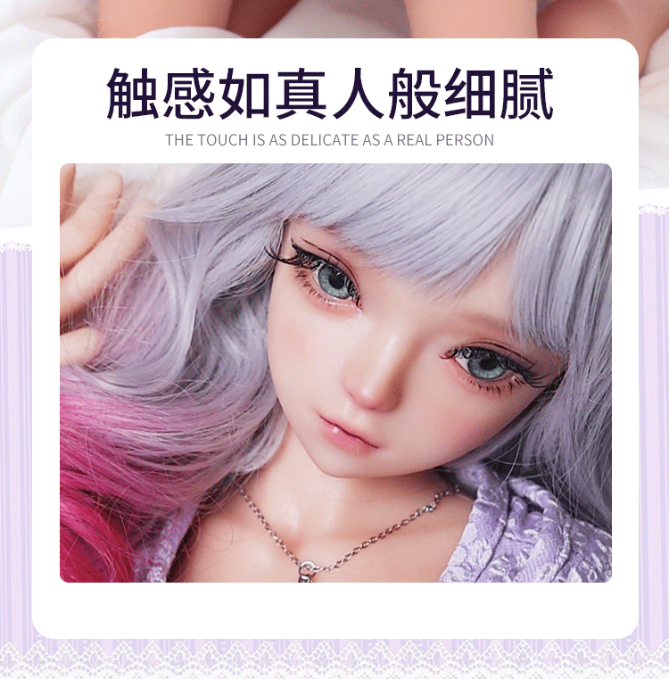 Búp bê tình dục toàn thân Anime Nhã Lâm váy tím 80cm siêu thực