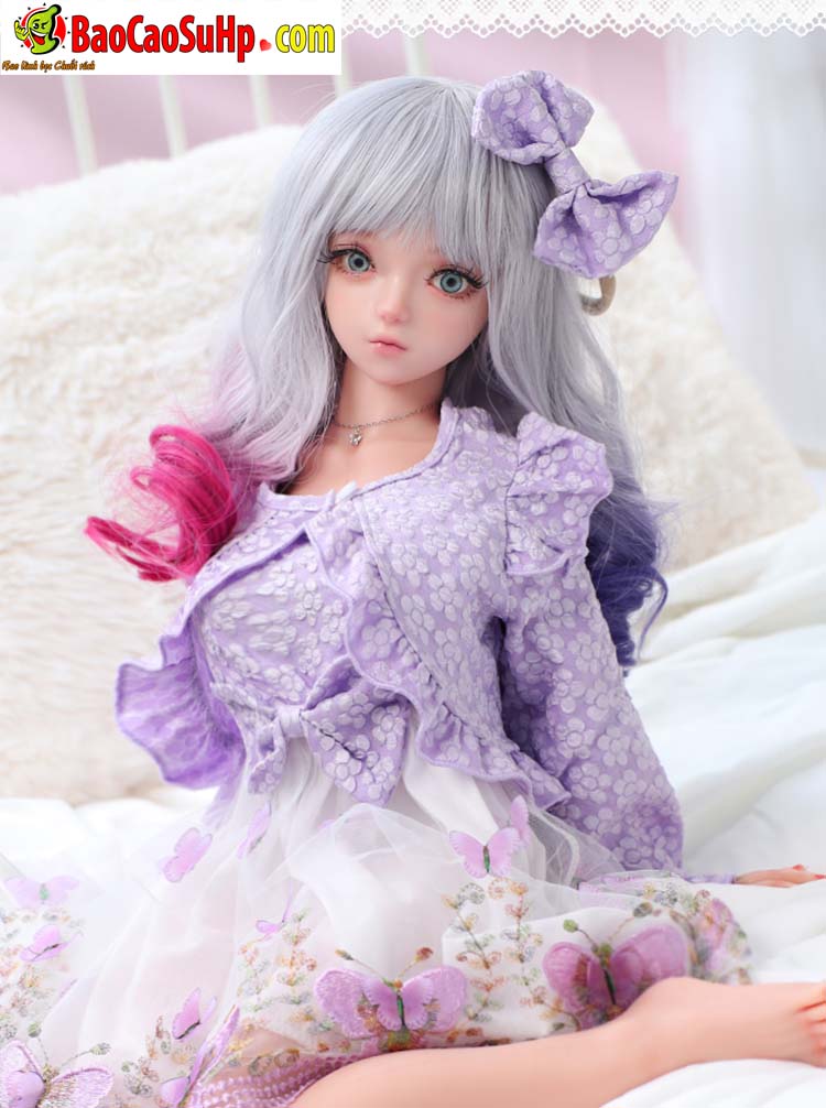 Búp bê tình dục toàn thân Anime Nhã Lâm váy tím 80cm siêu thực