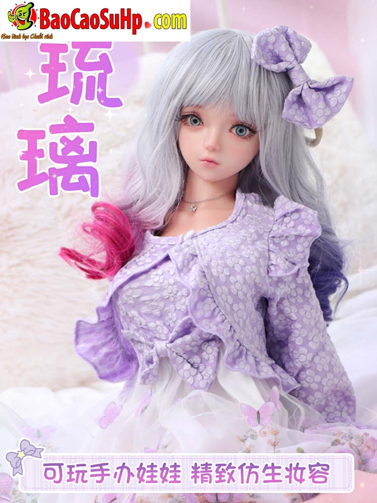 Búp bê tình dục full body Anime Nhã Lâm váy tím 80cm siêu mềm mại cosplay