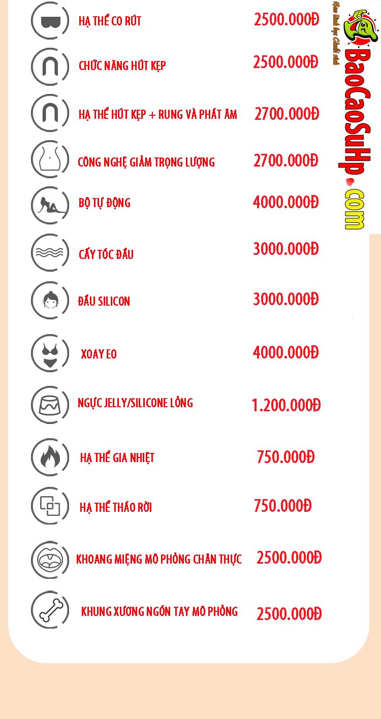 Bảng Giá Búp Bê Tình Dục Option Đa Dạng, Chi Tiết Mua Ngay