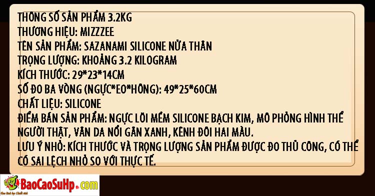 bup be tinh duc ban than Silicone Mizzzee Sazanami 18 - Búp bê tình dục bán thân Full Silicone dạng béo tròn Mizzzee Sazanami 3kg