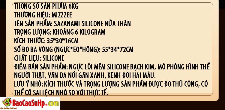 bup be tinh duc ban than Silicone Mizzzee Sazanami 22 - Búp bê tình dục bán thân Full Silicone dạng béo tròn Mizzzee Sazanami 3kg