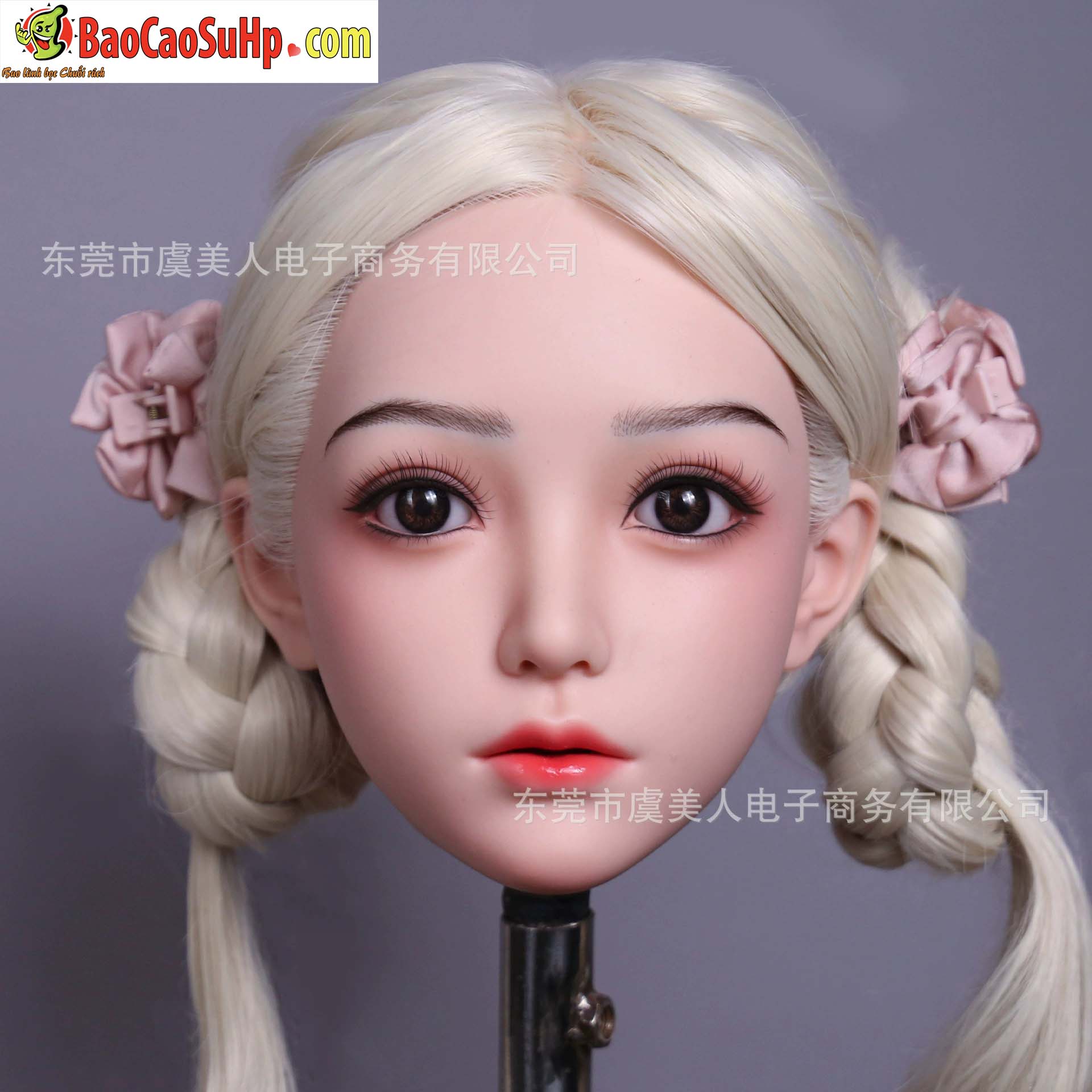 Đầu búp bê tình dục silicon cấy tóc trang điểm 3 lớp đẹp