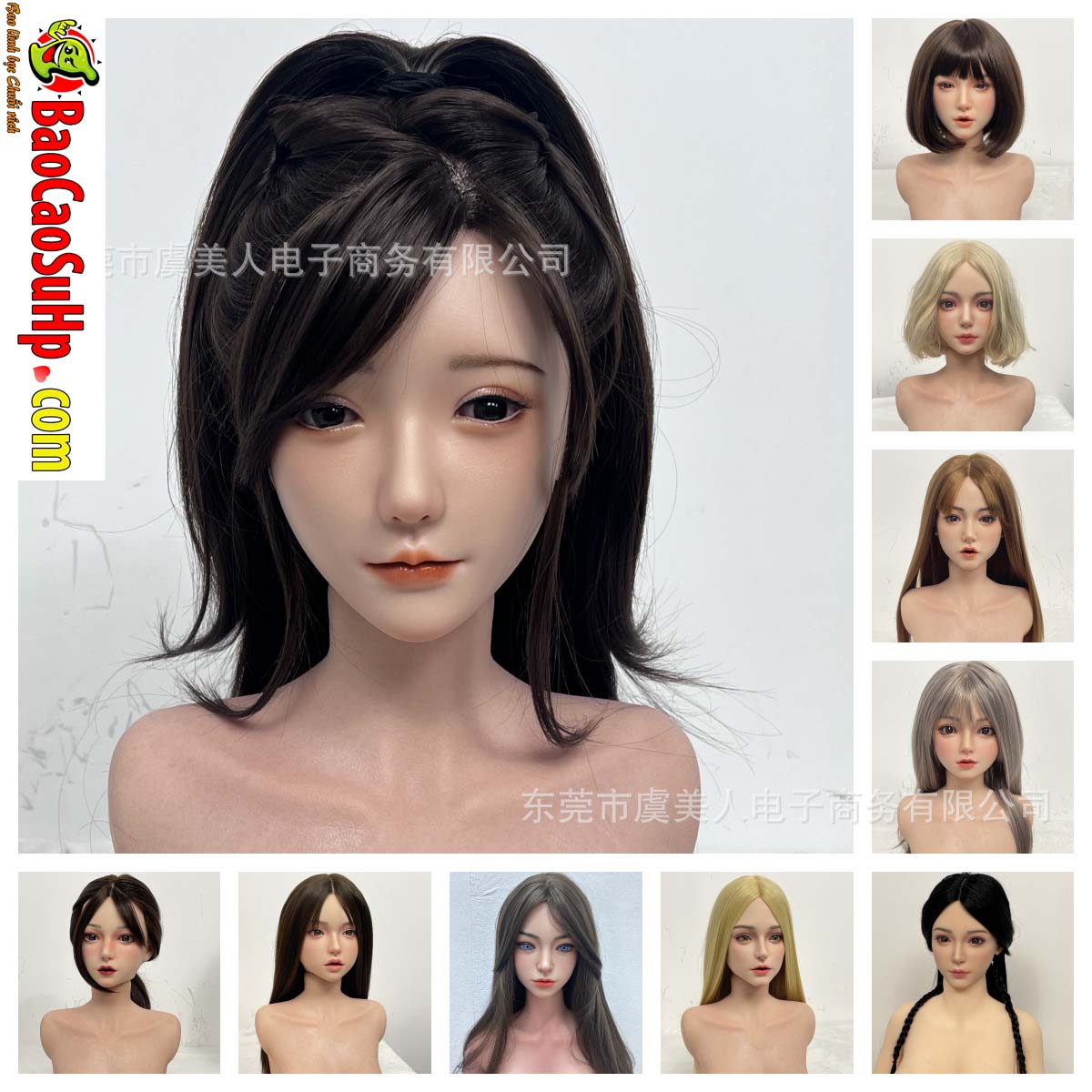 Đầu Búp Bê Silicone Cấy Tóc Trang Điểm M170091 - Tháo Lắp Thuận Tiện